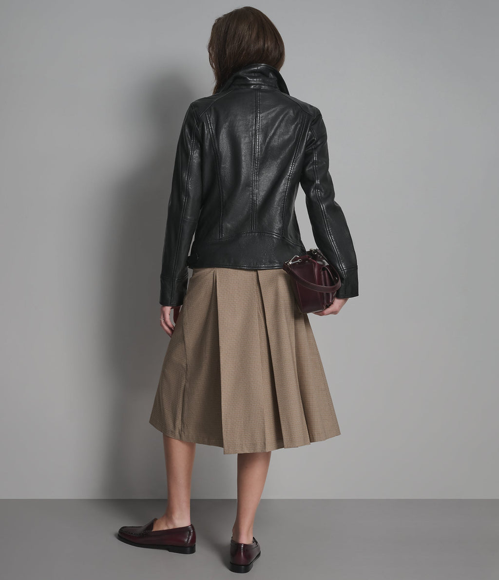 Marissa Asymmetric Leather Moto Jacket