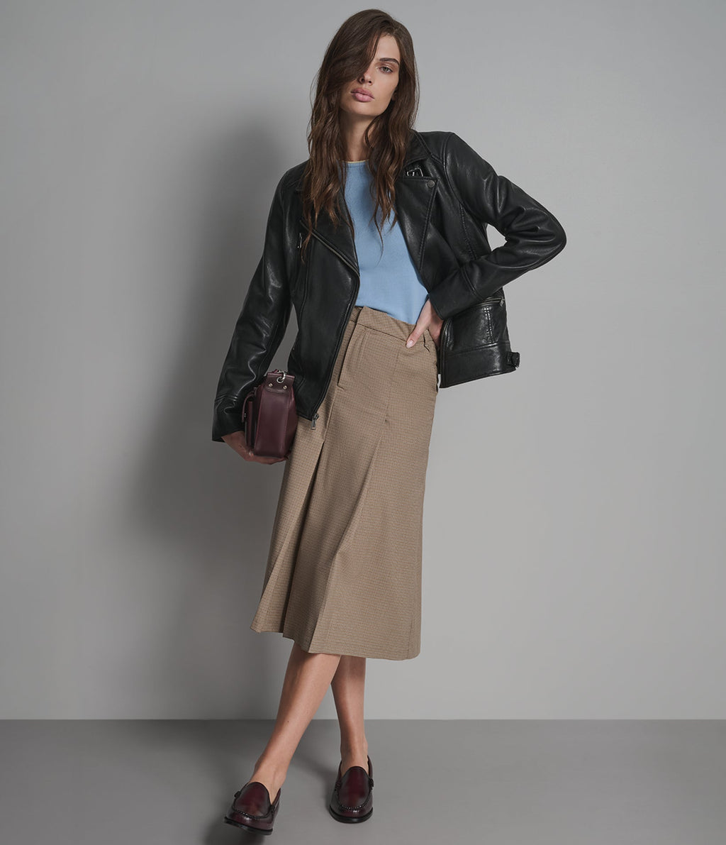 Marissa Asymmetric Leather Moto Jacket
