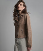 Madeline Suede Quilted Moto Jacket