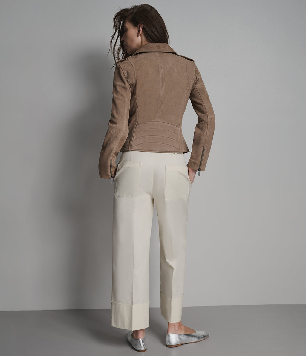Madeline Suede Quilted Moto Jacket