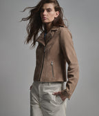 Madeline Suede Quilted Moto Jacket