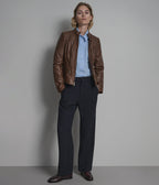 Caitlin Leather Scuba Jacket