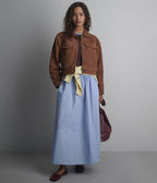 Vivianne Whipstitched Suede Trucker Jacket