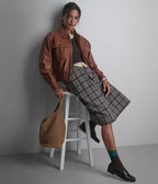 Maggie Cropped Lightweight Leather Aviator Jacket