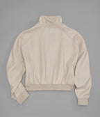 Twila Cropped Leather Bomber Jacket