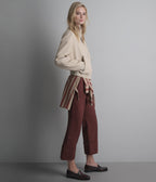 Twila Cropped Leather Bomber Jacket