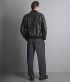 Chris Leather Bomber Jacket