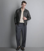 Chris Leather Bomber Jacket