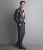 Chris Leather Bomber Jacket