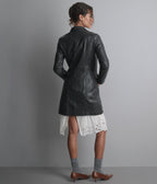 Nora Button Down Leather Trench Coat