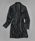 Nora Button Down Leather Trench Coat