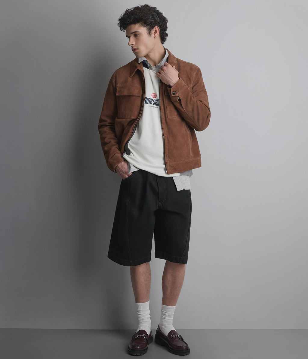 Banks Suede Zip Shirt Jacket