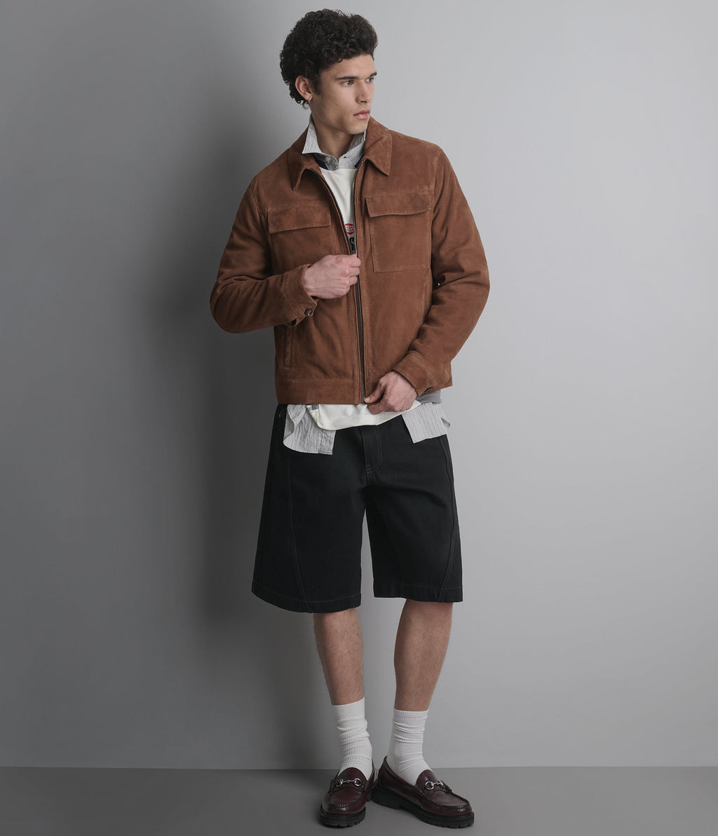 Banks Suede Zip Shirt Jacket