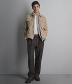 Banks Suede Zip Shirt Jacket in Sand