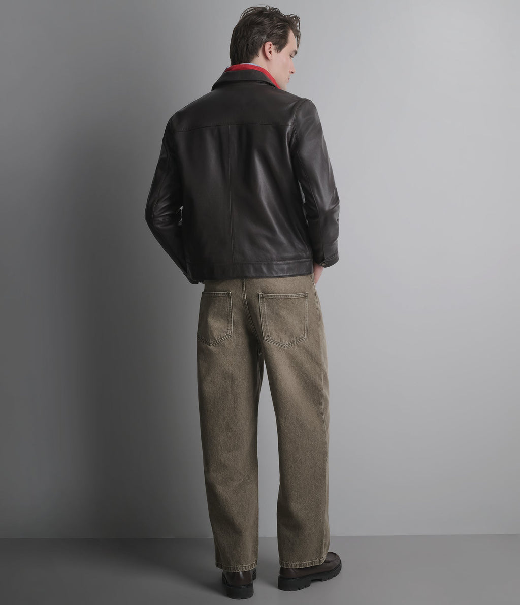 Emerson Leather Zip Shirt Jacket