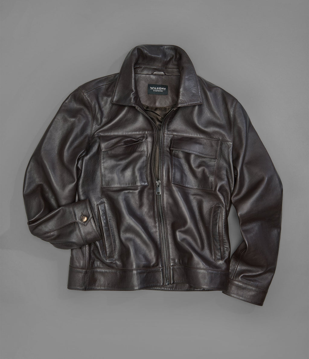 Emerson Leather Zip Shirt Jacket