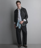 Wren Lightweight Leather Snap Front Shirt Jacket