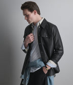 Wren Lightweight Leather Snap Front Shirt Jacket