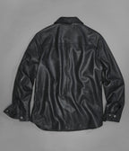 Wren Lightweight Leather Snap Front Shirt Jacket