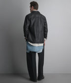 Wren Lightweight Leather Snap Front Shirt Jacket