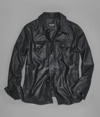 Wren Lightweight Leather Snap Front Shirt Jacket