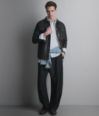 Wren Lightweight Leather Snap Front Shirt Jacket
