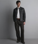 Quinton Lightweight Leather Racer Jacket