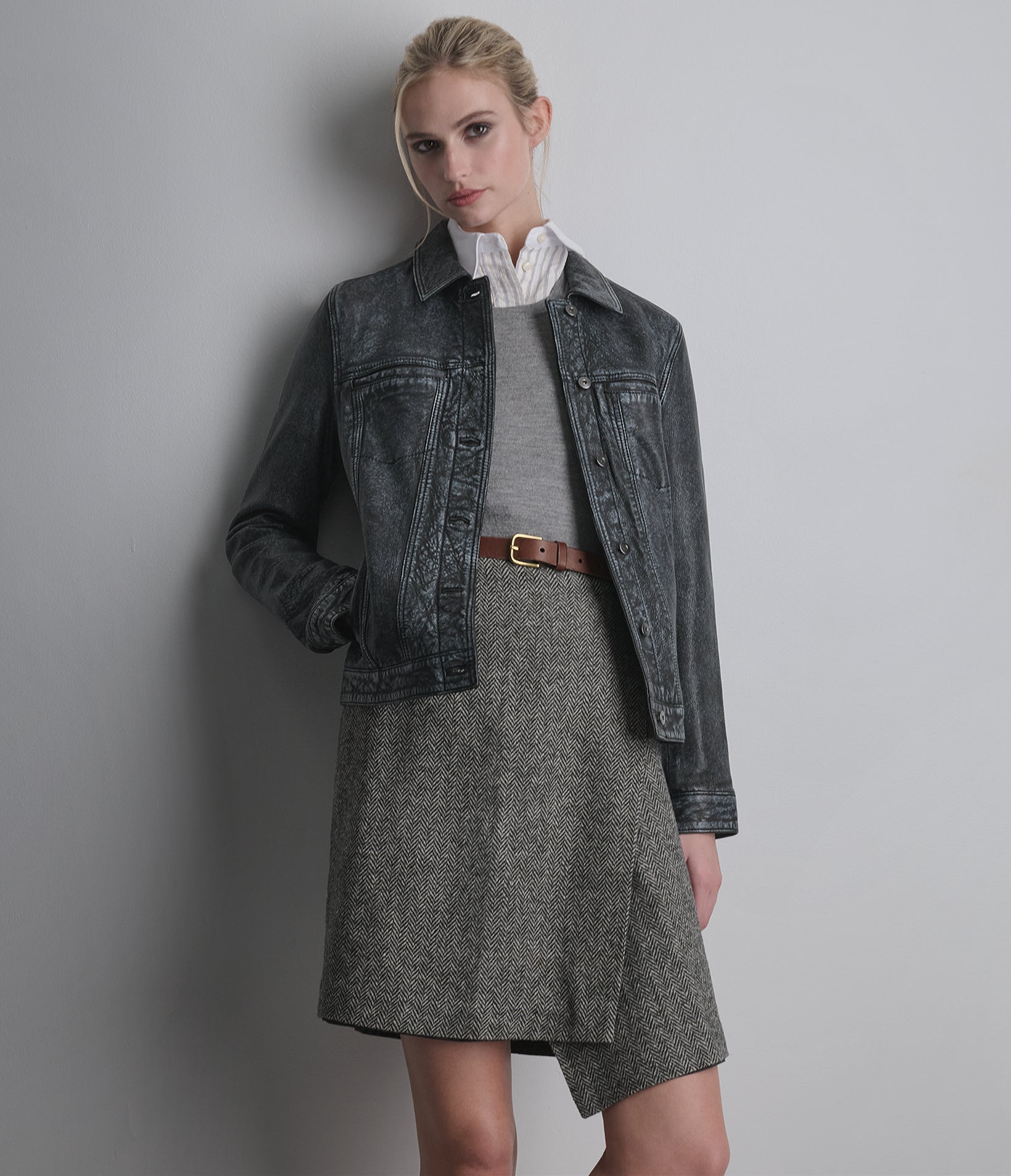 Addison Leather Denim Jacket
