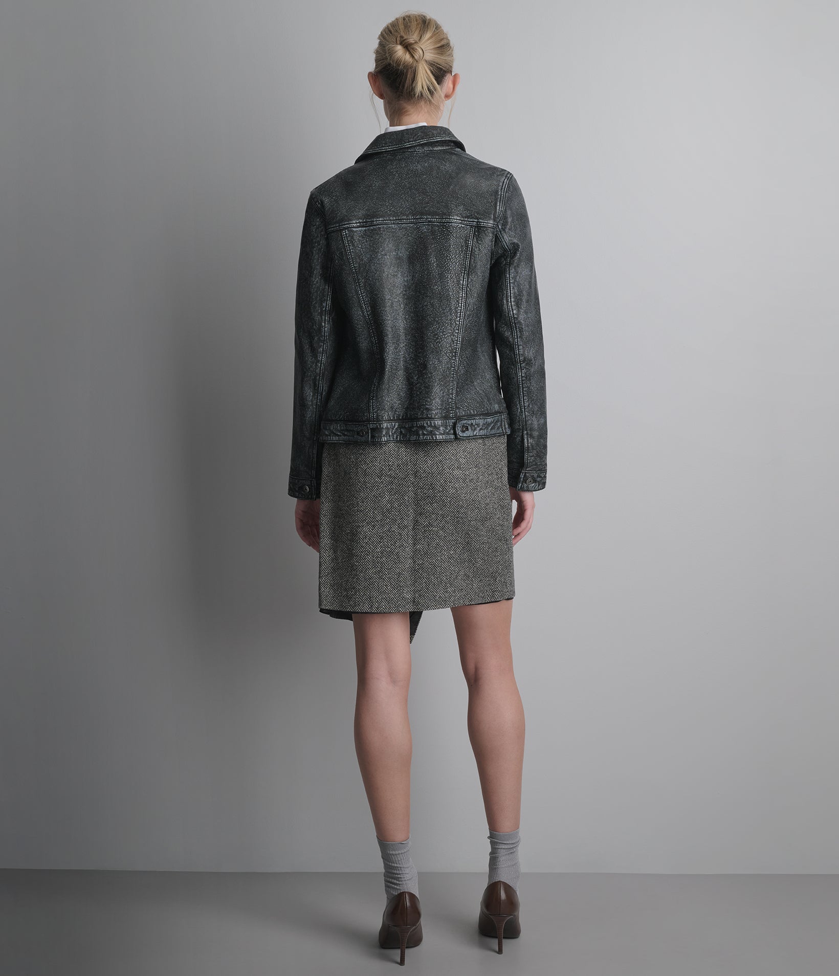 Addison Leather Denim Jacket