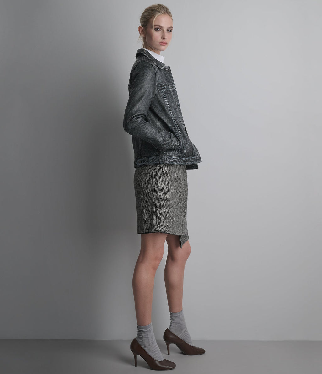 Addison Leather Denim Jacket