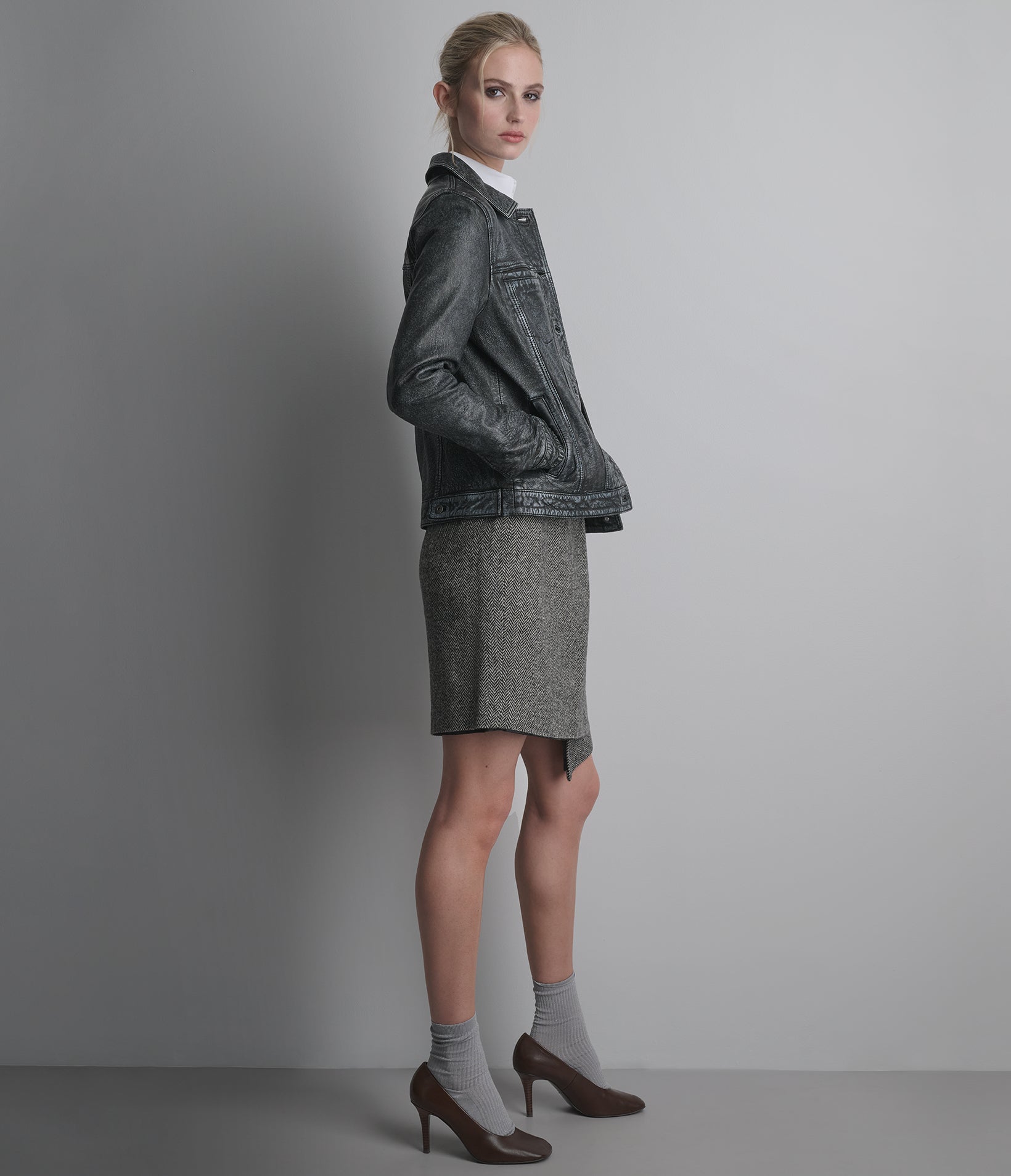 Addison Leather Denim Jacket
