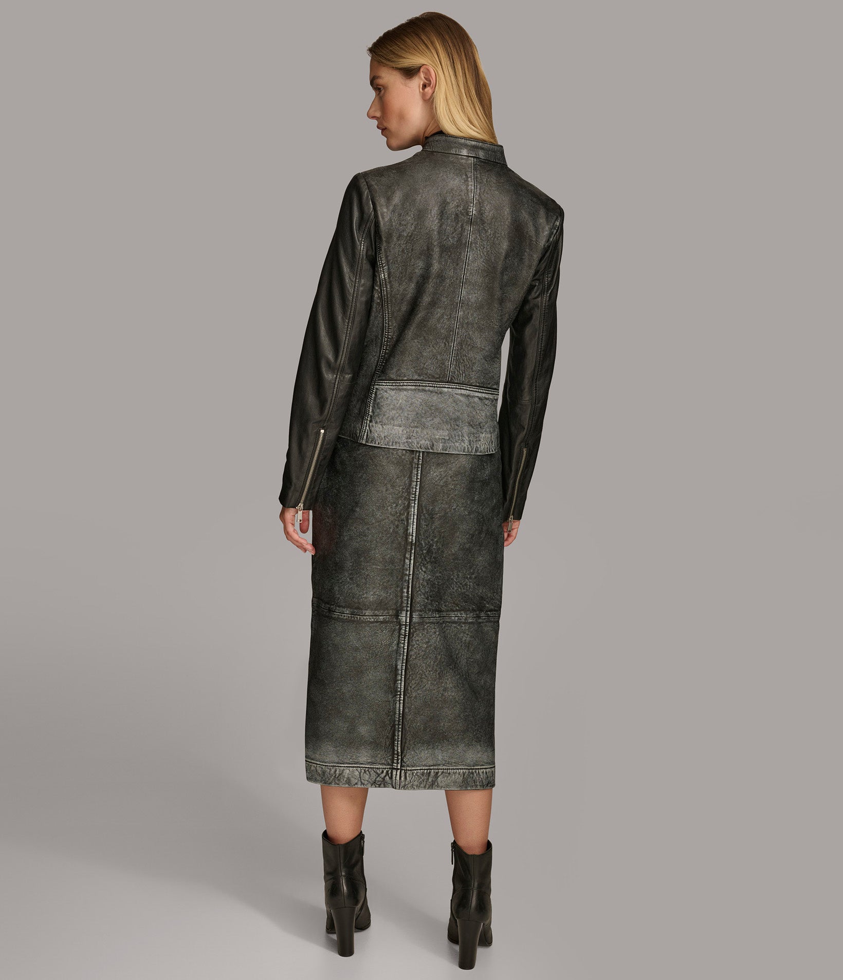 Alora Leather Combo Racer Jacket
