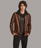 Jett Leather Jacket with Removable Hood