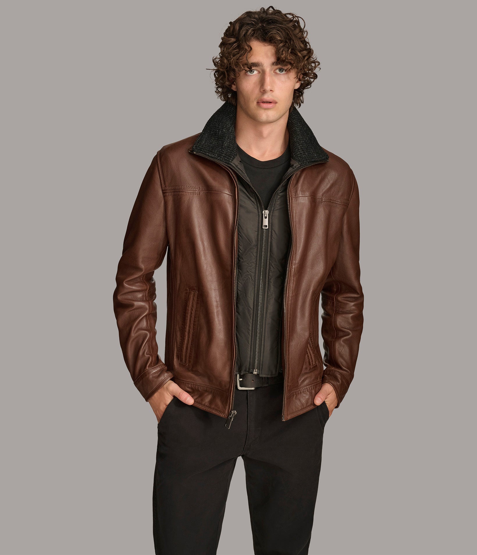 Jett Leather Jacket with Removable Hood