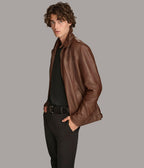 Jett Leather Jacket with Removable Hood