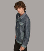 Nolan Leather Denim Shirt Jacket