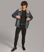 Wesley Leather Denim Chore Jacket