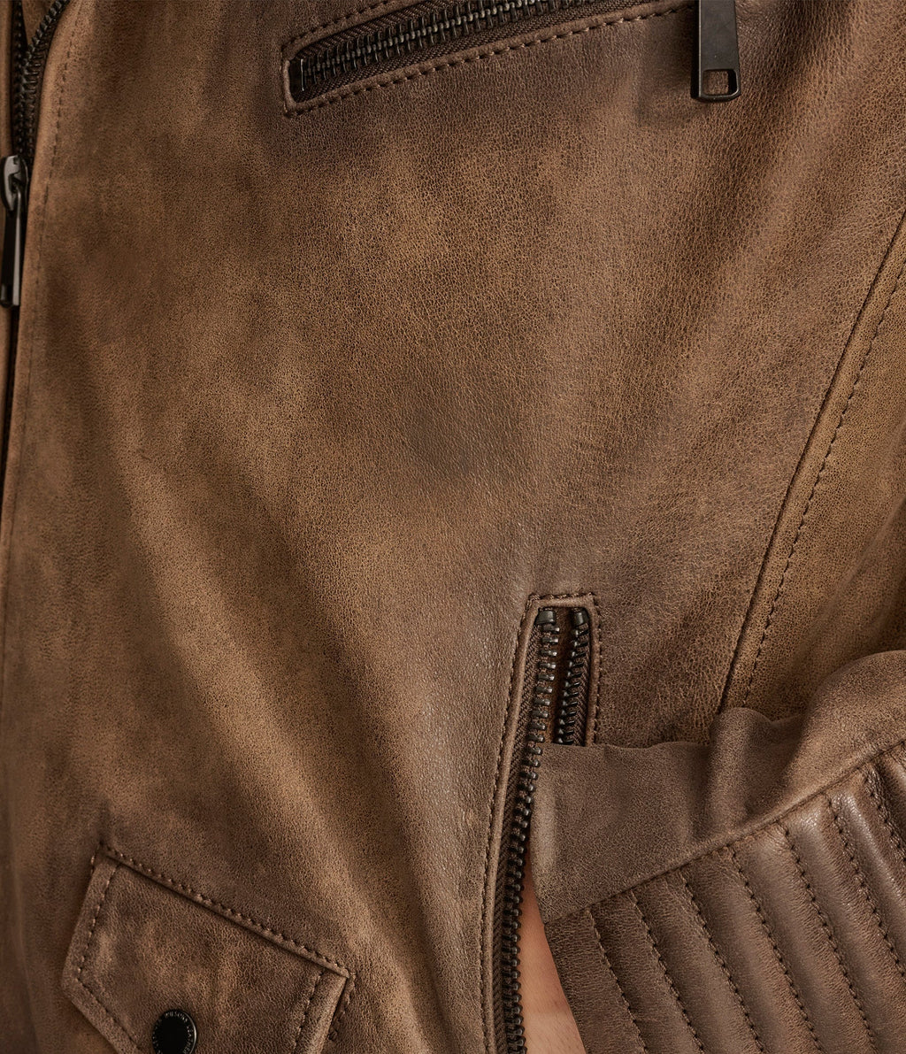 Dom Padded Leather Moto Jacket