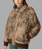 Cassidy Oversized Leather Bomber Jacket