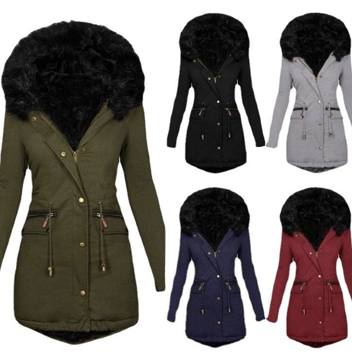 Women's Plush-Trim Hooded Parka