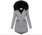 Women's Plush-Trim Hooded Parka