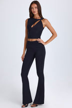 Women's Twisted Cut-Out Tank Top in Black