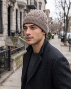 Men's Thick-Knit Cashmere Beanie — lifestyle [WB final 4:5 36]