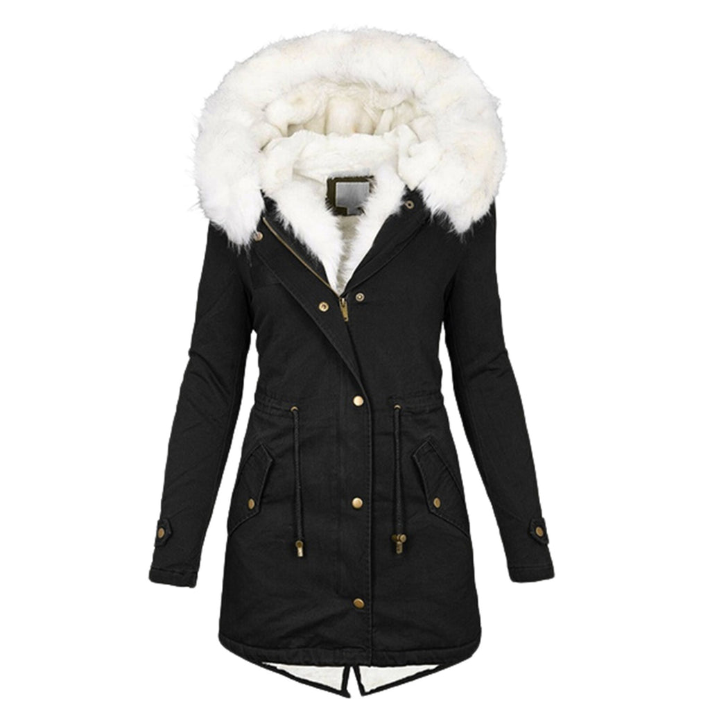 Women's Fleece-Lined Hooded Coat