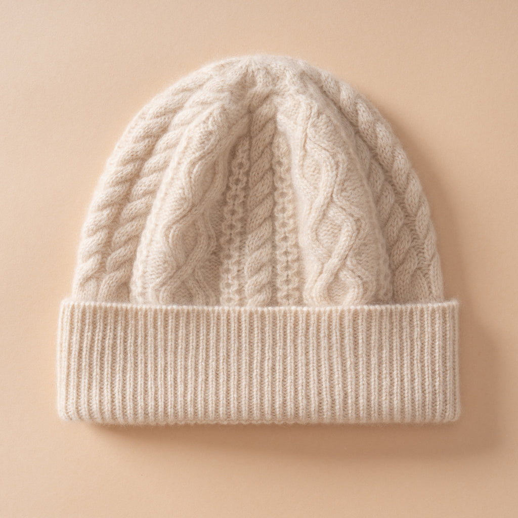 Thick-Knit Cashmere Beanie