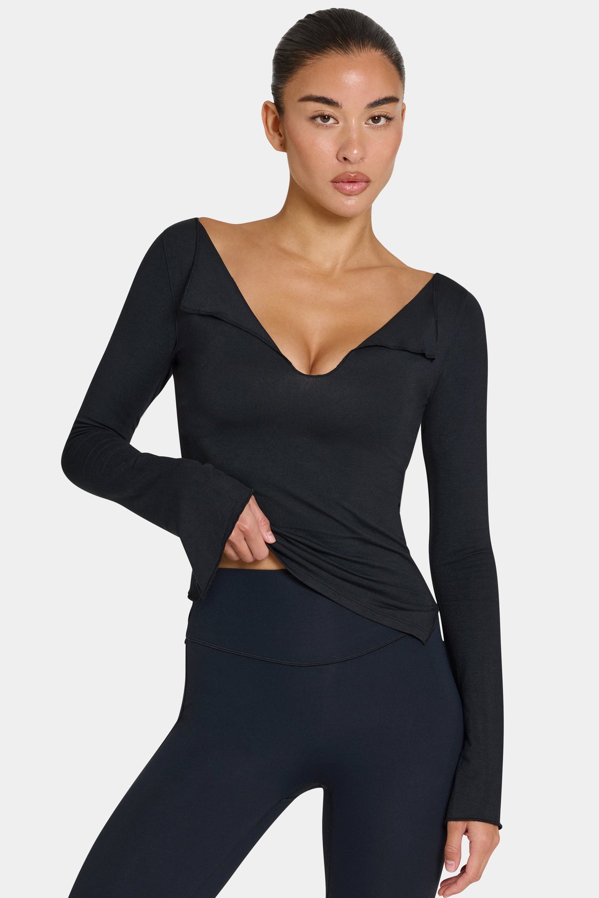 Women's ButterCloud Long-Sleeve Top in Black