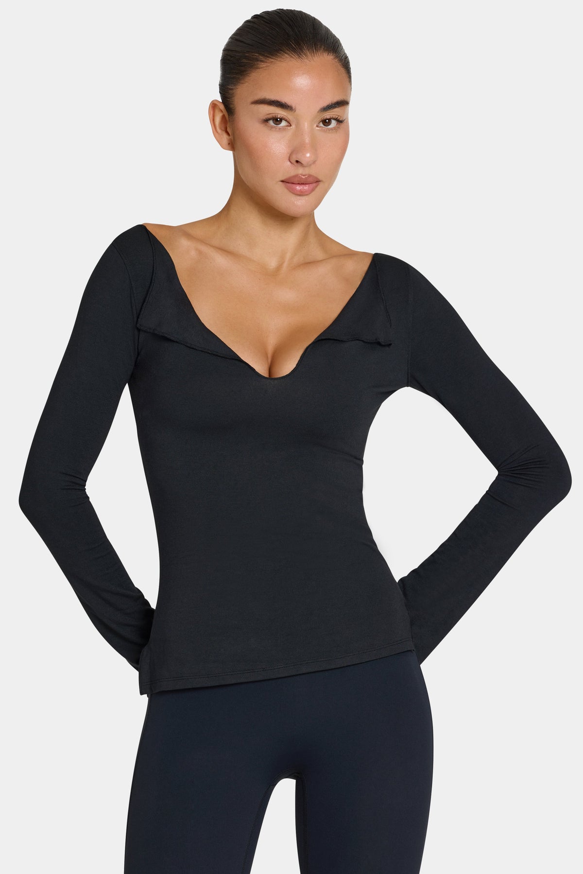 Women's ButterCloud Long-Sleeve Top in Black