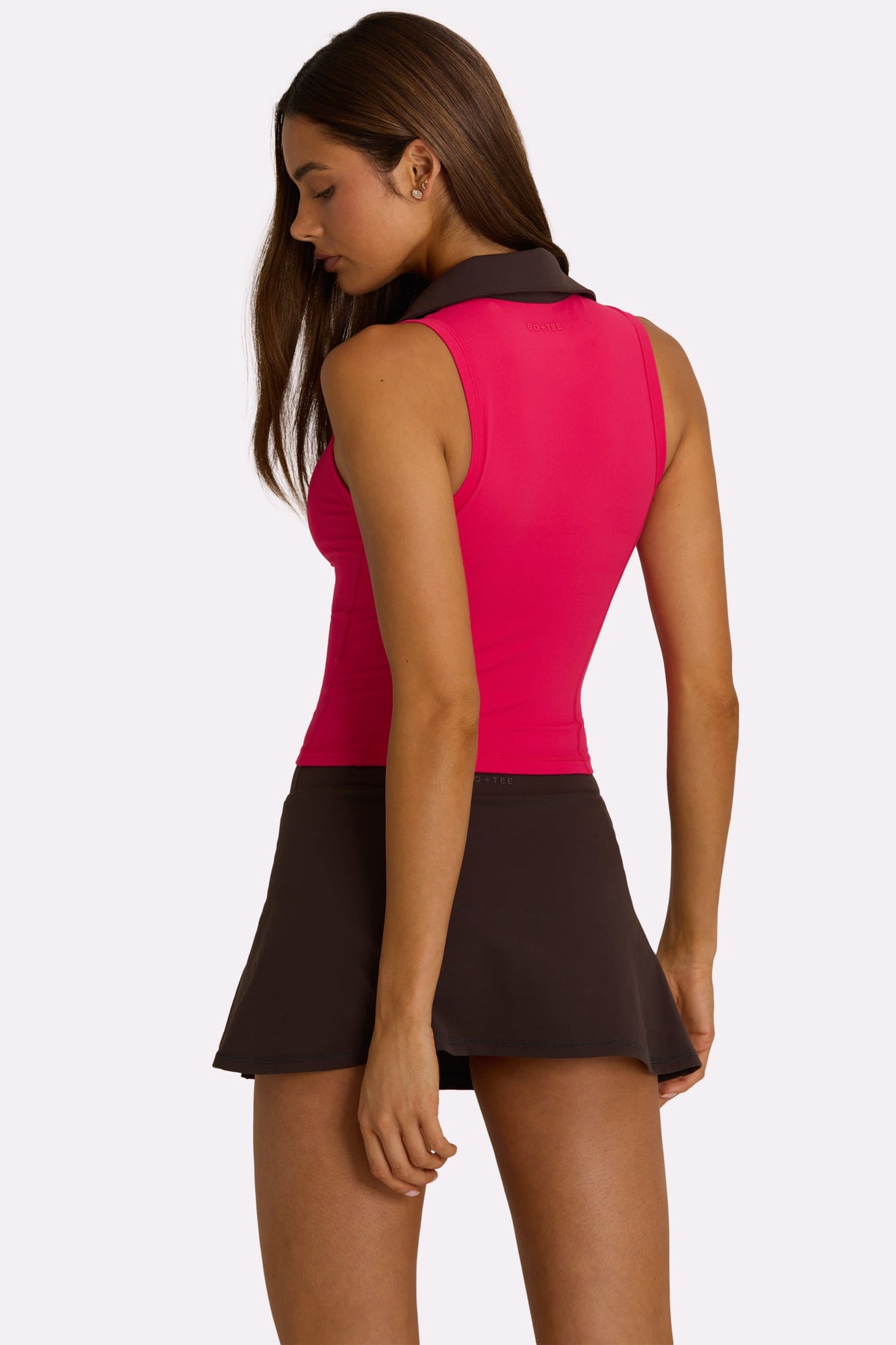 Women's Soft Active Collared Tank Top in Hot Pink — Activewear