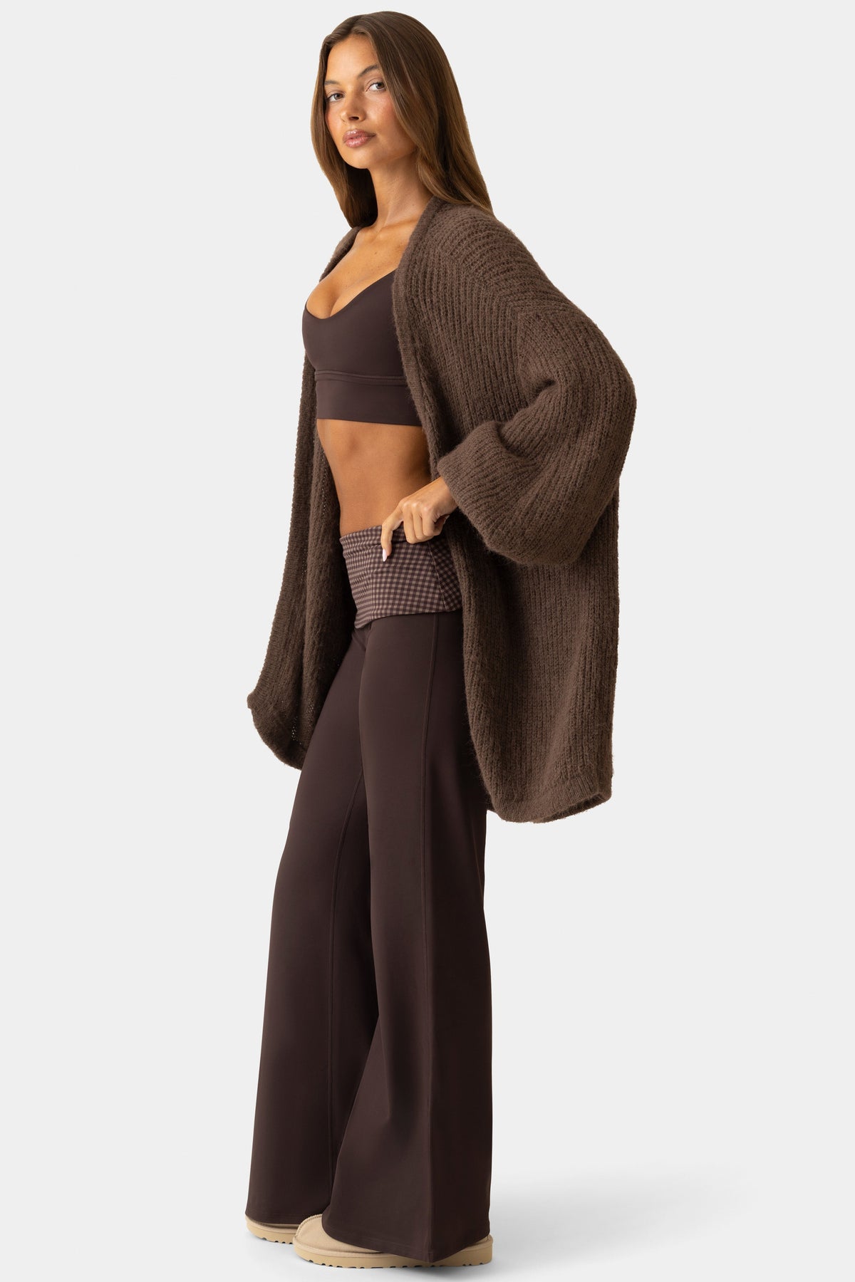 Women's Soft Knit Cardigan in Espresso — Sweater