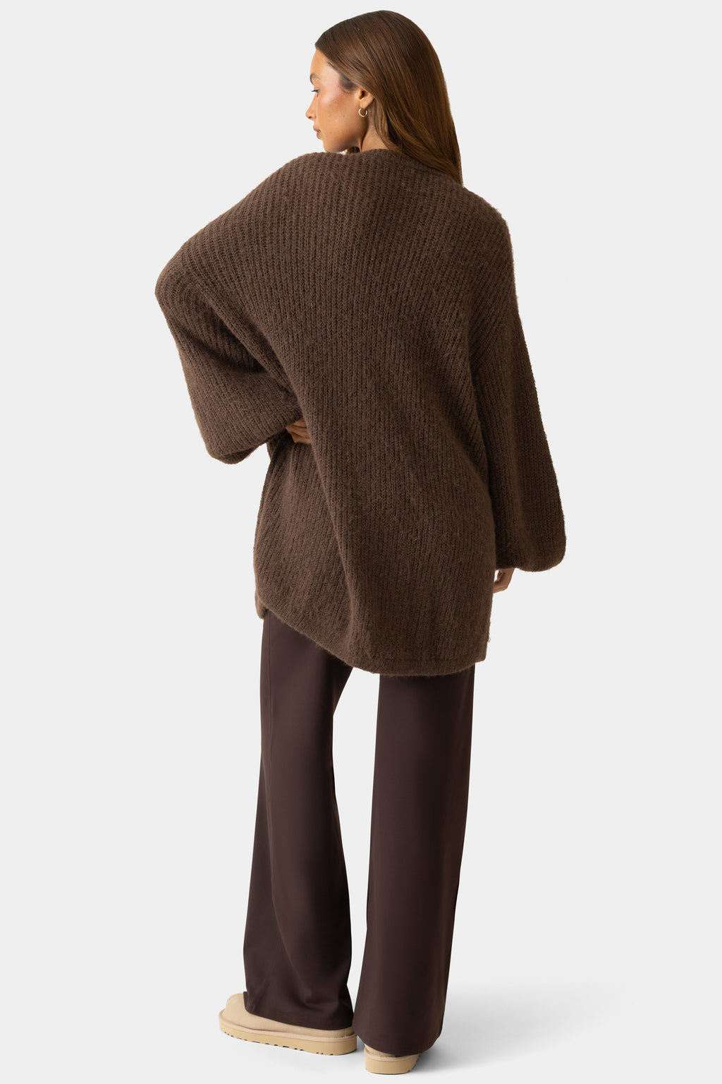 Women's Soft Knit Cardigan in Espresso — Sweater